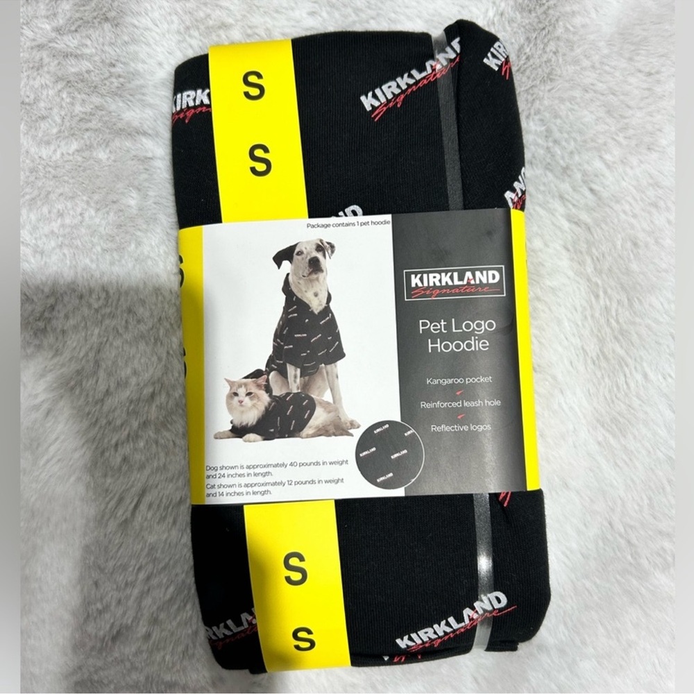 Kirkland Signature Black Pet Hoodie for Dogs/Cats - size SMALL